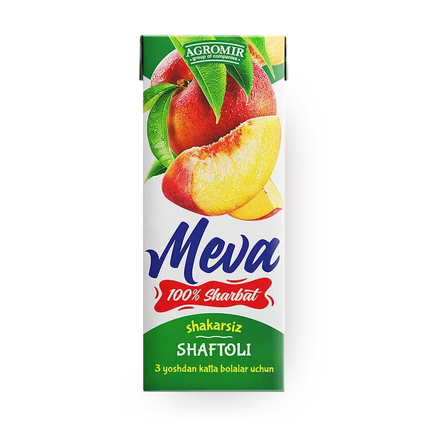 Сок персик-яблоко с мякотью восстановленный Meva Juice