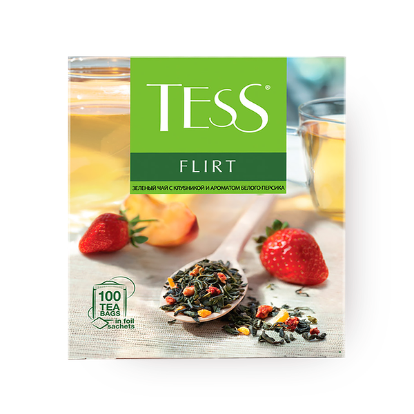 Чай зелёный Tess Flirt с клубникой и манго