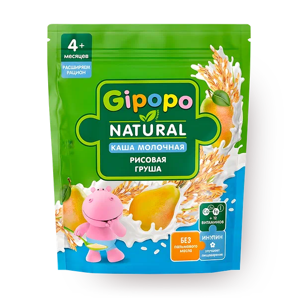Каша рисовая молочная сухая Gipopo груша
