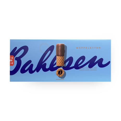 Вафельные трубочки Bahlsen, частично покрытые шоколадом, Waffeletten Milk