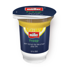 Muller Froop Yogurt with lemon whipped cream