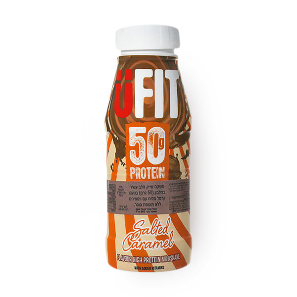 UFIT salted caramel flavored protein drink