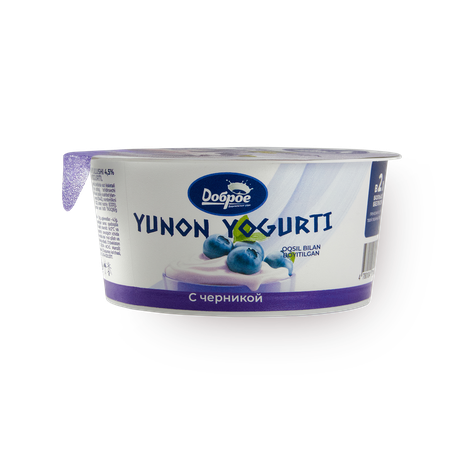 Йогурт греческий «Доброе деревенское утро» черника 3%