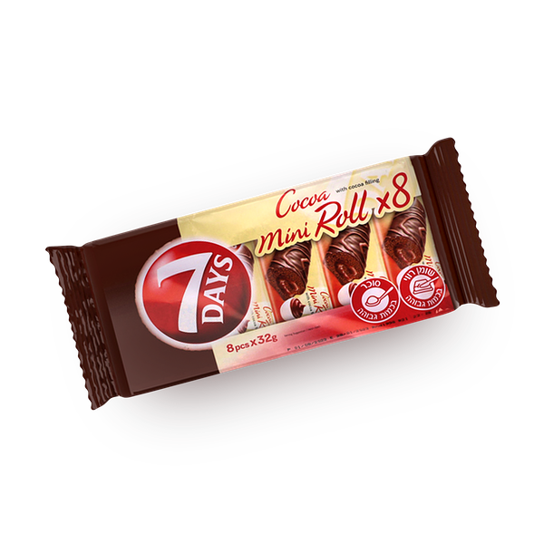 7DAYS מיני רולדה בציפוי בטעם שוקולד במילוי קקאו