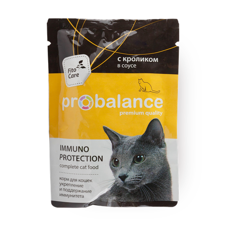 Корм влажный для взрослых кошек ProBalance Immuno Protection c кроликом в соусе