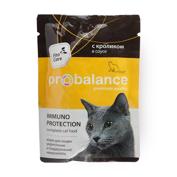 Корм влажный для взрослых кошек ProBalance Immuno Protection c кроликом в соусе