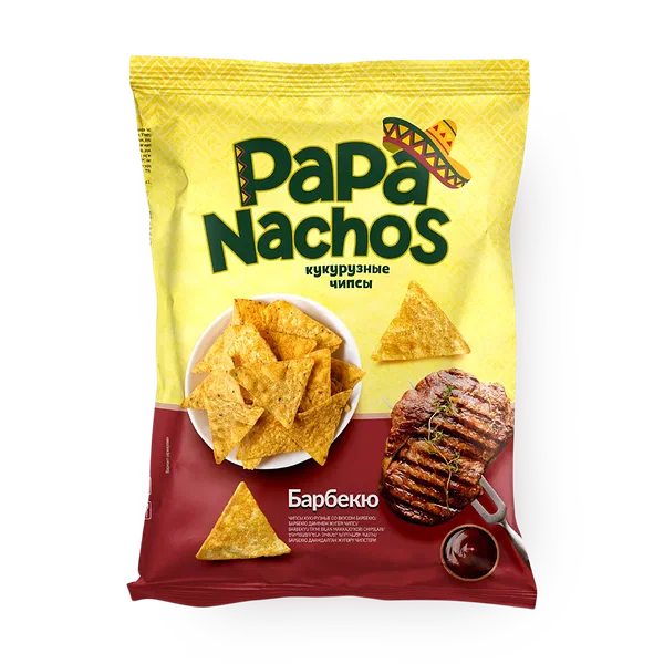Чипсы Papa Nachos со вкусом барбекю