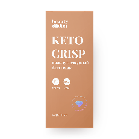 Батончик Beauty Diet Keto Crisp с кофе низкоуглеводный без сахара