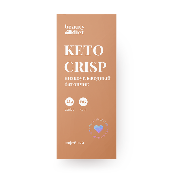 Батончик Beauty Diet Keto Crisp с кофе низкоуглеводный без сахара