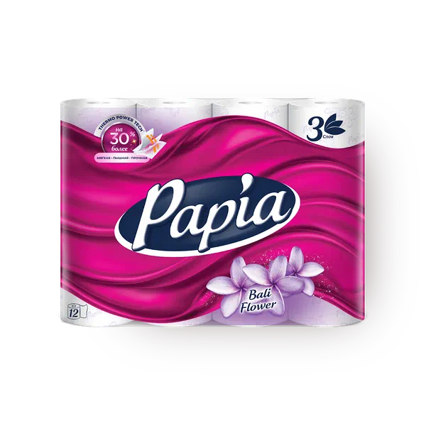 Туалетная бумага Papia Bali Flower 3 слоя