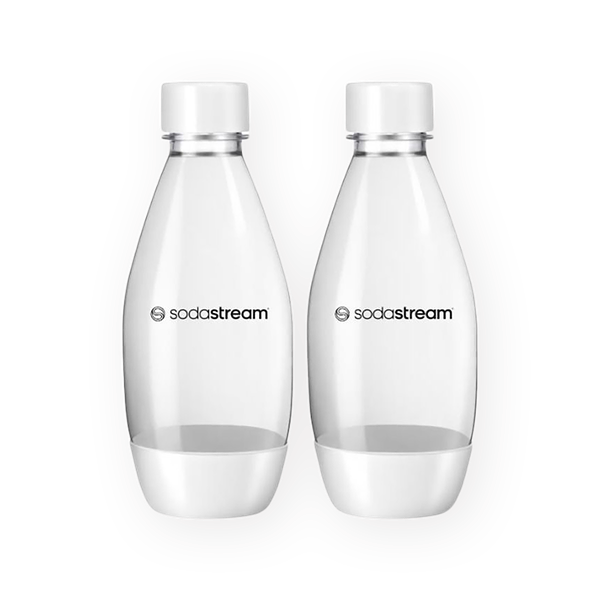 SodaStream pair of 0.5 liter white plastic bottles FUSE series