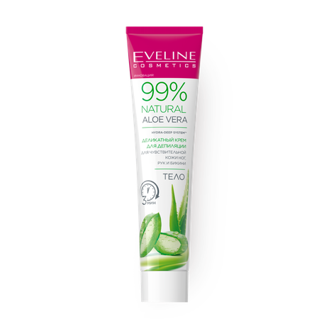 Крем для депиляции Eveline Cosmetics Natural Aloe Vera для чувствительной кожи ног, рук и бикини
