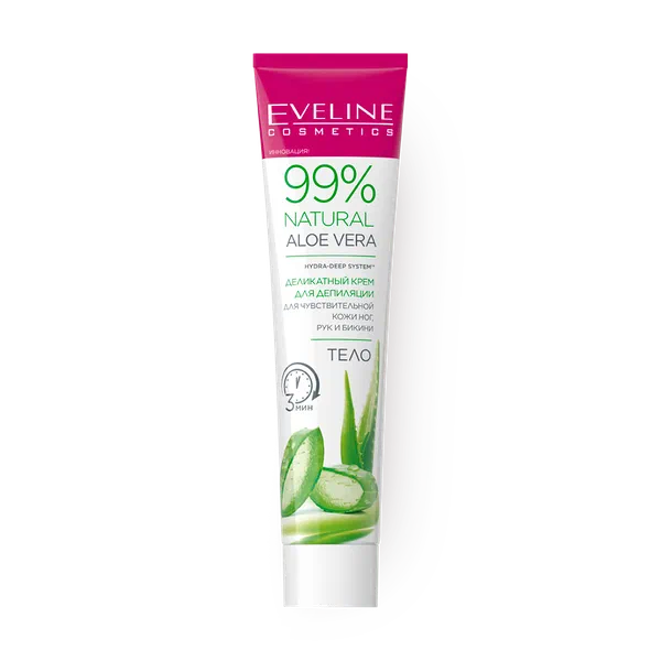 Крем для депиляции Eveline Cosmetics Natural Aloe Vera для чувствительной кожи ног, рук и бикини