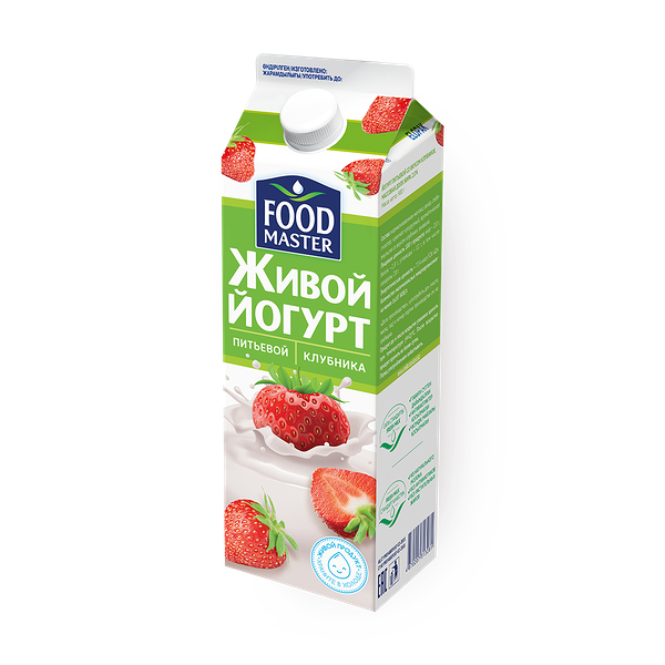 Питьевой йогурт «Фудмастер», клубника 2%