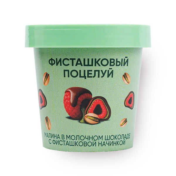 Малина Фисташковый поцелуй Strawberry House в молочном шоколаде с фисташковой начинкой