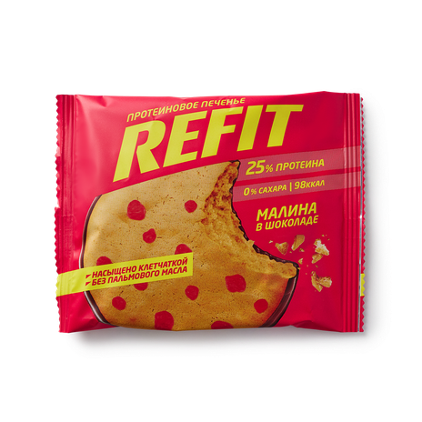 Печенье протеиновое Refit малина в шоколаде