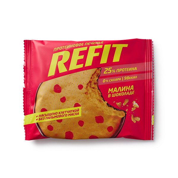 Печенье протеиновое Refit малина в шоколаде