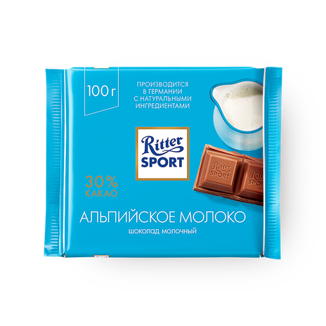 Шоколад молочный Ritter Sport Альпийское молоко