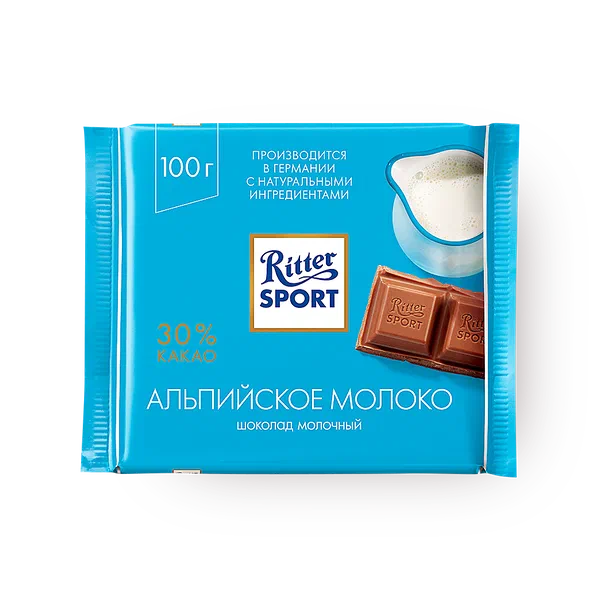 Шоколад молочный Ritter Sport Альпийское молоко