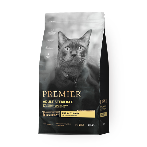Сухой корм для кошек Premier индейка