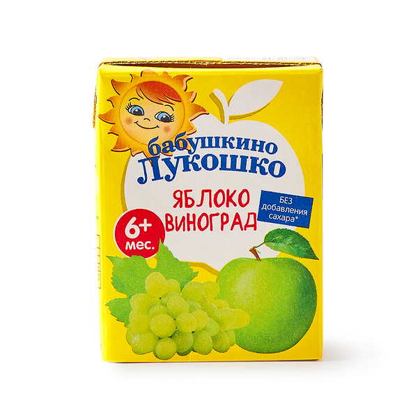 Сок «Бабушкино лукошко» яблоко-виноград с 6 месяцев