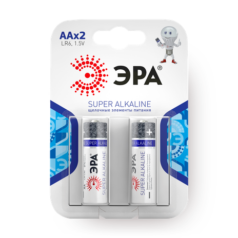 Батарейки «Эра» Super Alkaline LR6-2BL