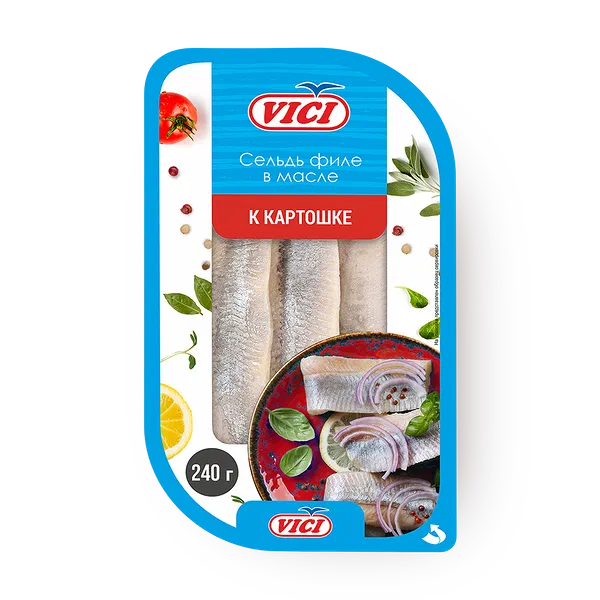 Сельдь филе в масле К картошке Vici охлаждённая