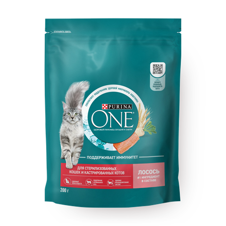 Сухой корм для стерилизованных кошек Purina One с лососем и пшеницей
