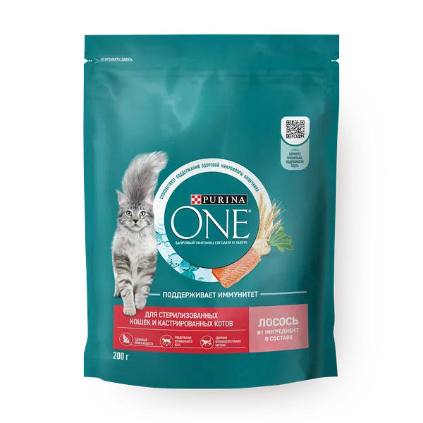 Сухой корм для стерилизованных кошек Purina One с лососем и пшеницей