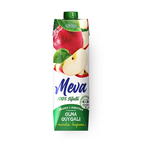 Напиток сокосодержащий яблочный с мякотью Meva Juice