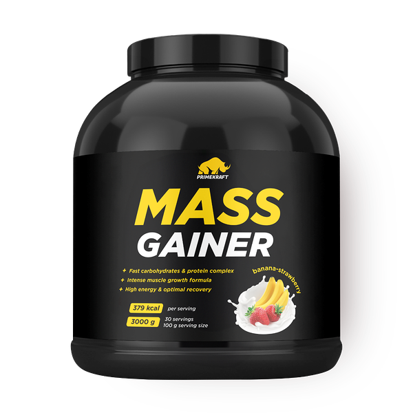 Гейнер PrimeKraft Mass Gainer клубника-банан