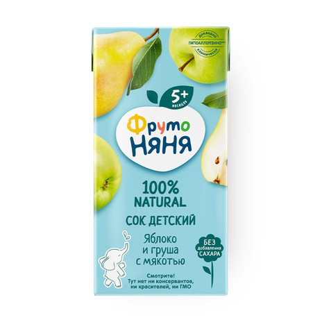 Сок яблоко-груша «Фрутоняня» с мякотью