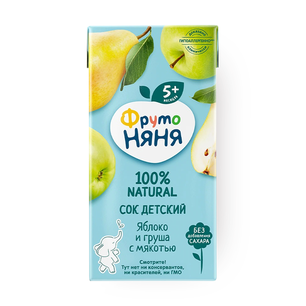 Сок яблоко-груша «Фрутоняня» с мякотью