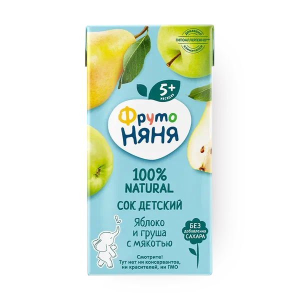 Сок яблоко-груша «Фрутоняня» с мякотью