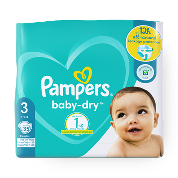 Pampers baby Dry diapers Newborn size 3