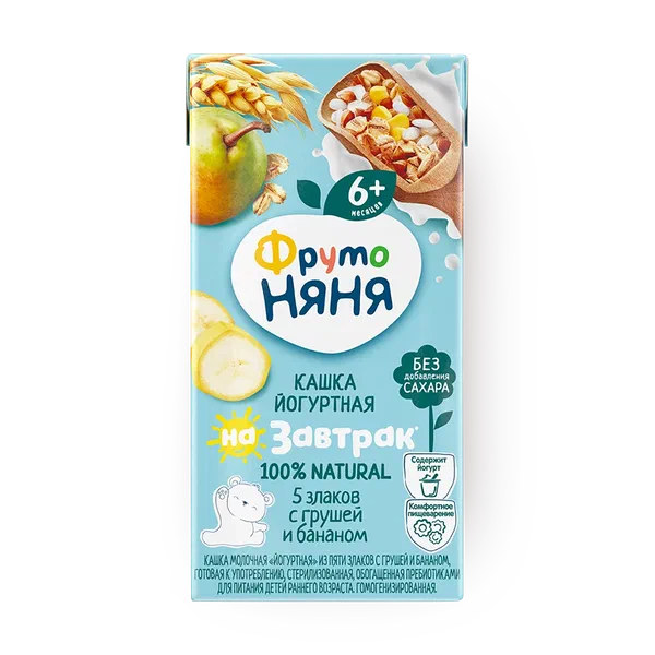 Кашка йогуртная 5 злаков «ФрутоНяня» груша-банан с 6 месяцев