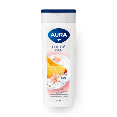 Гель-крем для душа Aura персик и аргана
