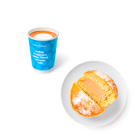 Берлинер Крем-брюле «Из Лавки» + Капучино «Яндекс Лавка»