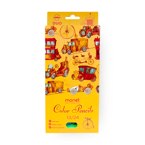 Карандаши цветные Monet Duo 24 цвета + точилка