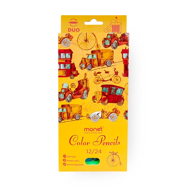 Карандаши цветные Monet Duo 24 цвета + точилка