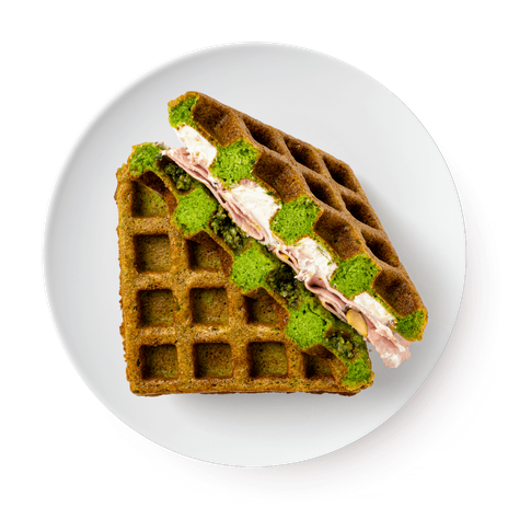 Вафли шпинатные с мортаделлой «Из Лавки»