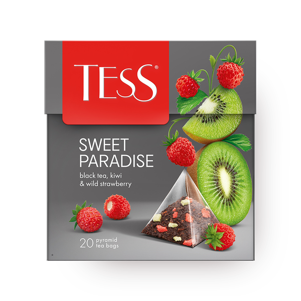 Чай чёрный Tess Sweet Paradise киви-земляника в пирамидках