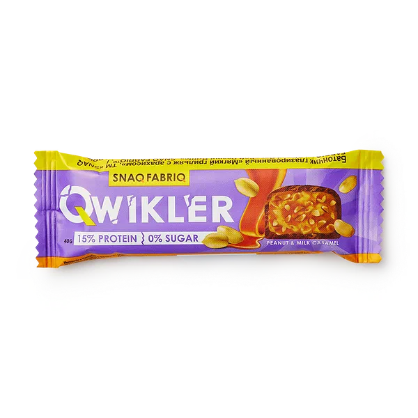 Батончик протеиновый Snaq Fabriq Qwikler мягкий грильяж с арахисом без сахара