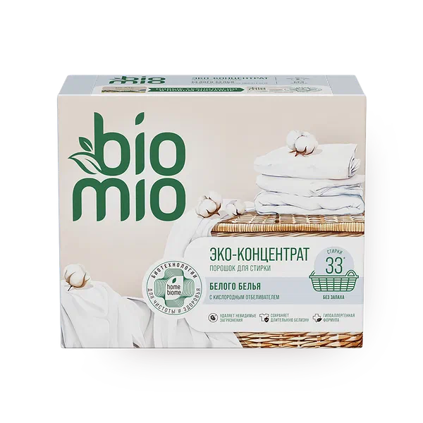 Стиральный BioMio для белого без запаха концентрат