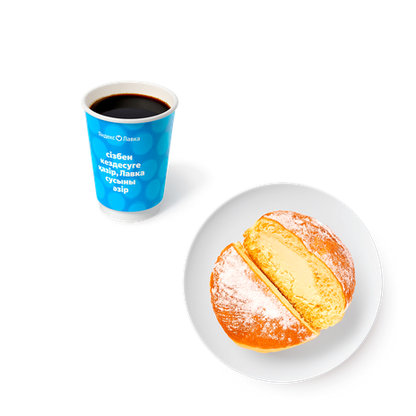 Берлинер Сгущённое молоко «Из Лавки» + Американо «Яндекс Лавка»