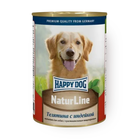 Влажный корм для собак с чувствительным пищеварением Happy Dog Natur Line телятина с индейкой