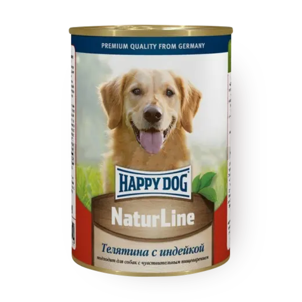 Влажный корм для собак с чувствительным пищеварением Happy Dog Natur Line телятина с индейкой