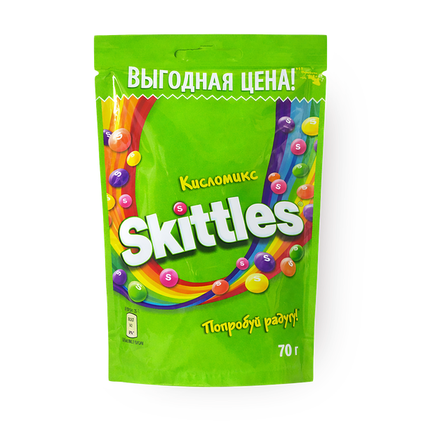 Жевательные конфеты Skittles кисломикс в глазури