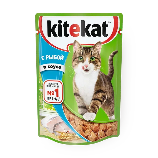 Влажный корм для взрослых кошек Kitekat лосось в соусе