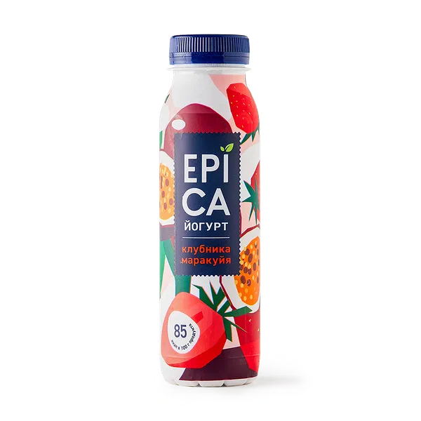Йогурт питьевой Epica с клубникой и маракуйей 2,5%